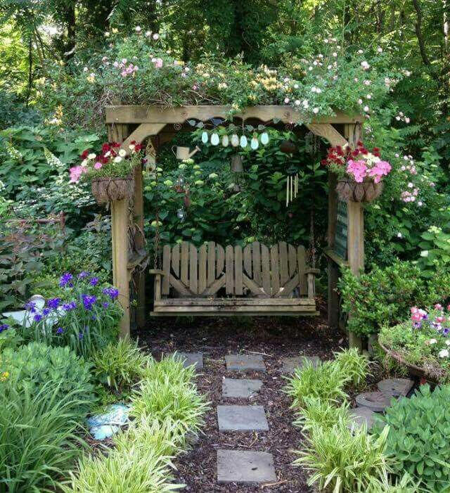 Intimate garden seating