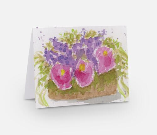 Floral watercolor notecard